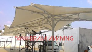 tenda membrane ruang publik taman kampung